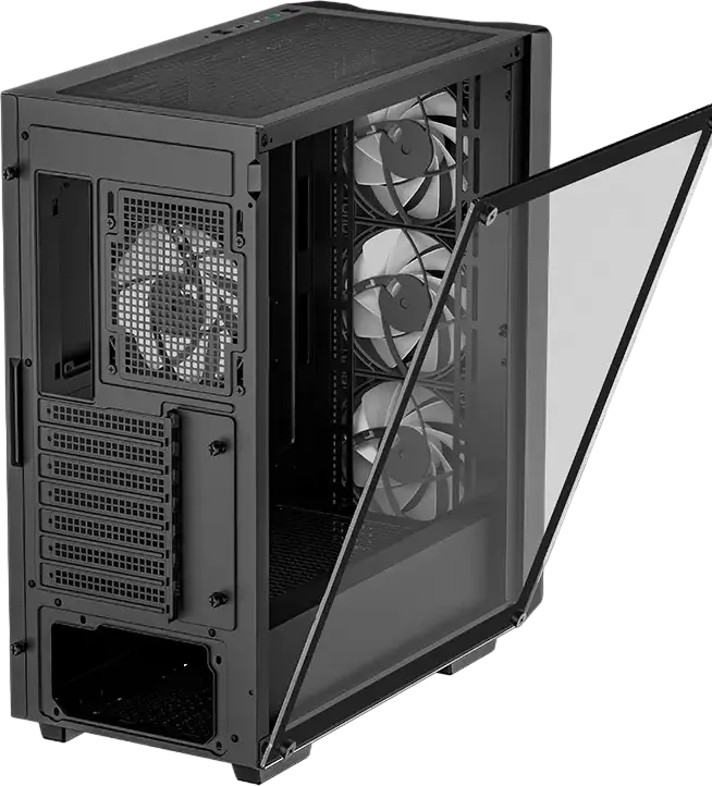 Deepcool CC560 ARGB V2 Midi-Tower PC Case, Black, Tempered Glass, Mesh Front, 4x 120mm ARGB Fans, E-ATX Support, 360mm Radiator Support