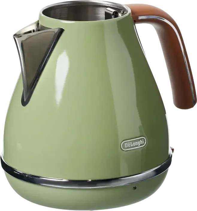 Электрический чайник DeLonghi Icona Vintage KBOV 2001, цвет зеленый, объем 1.7 л, мощность 2000 Вт, нержавеющая сталь AISI 304, поворотное основание 360°, автоотключение