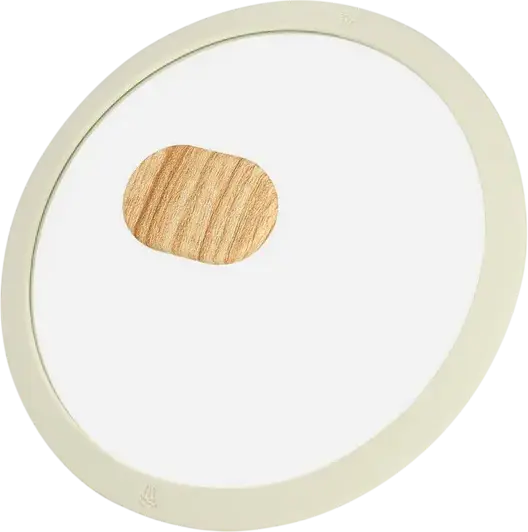 Resto 93801 RAN Aluminum Casserole Pot with Glass Lid, 2.4L, 20cm, Non-stick PFLUON Coating, Wood-effect Handles, Beige