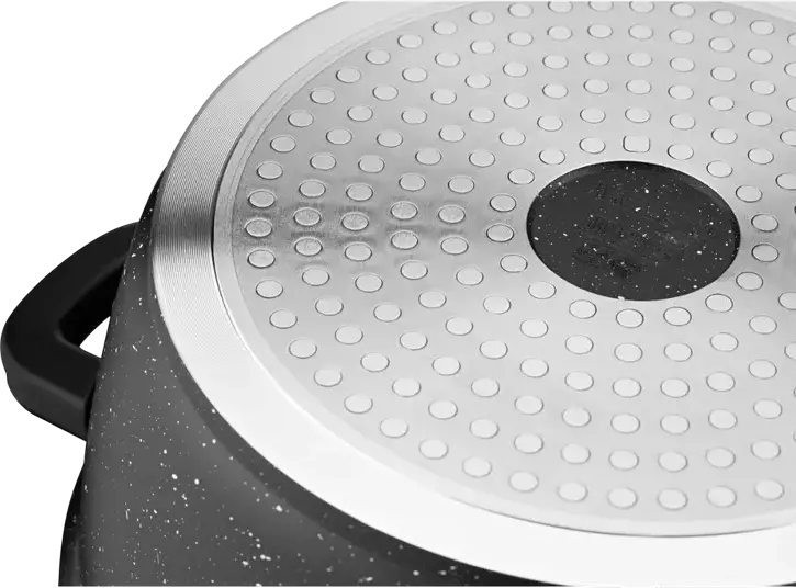 Ardesto AR2426GE Gemini Anzio Cast Aluminum Casserole with Glass Lid, 28 cm, 6.4 L, Non-stick Marble Coating, Induction Compatible, Black