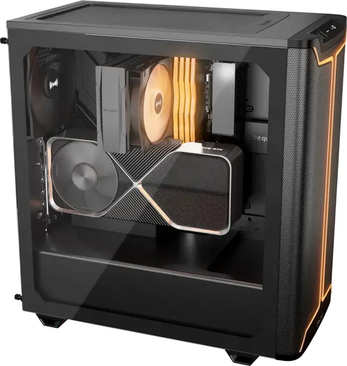 be quiet! Pure Base 501 DX Carcasa Midi-Tower Negru, ATX/M-ATX/Mini-ITX, Sticla Temperata, 3 Ventilatoare 140mm PWM, Iluminare ARGB, USB-C 3.2 Gen 2, BGW77