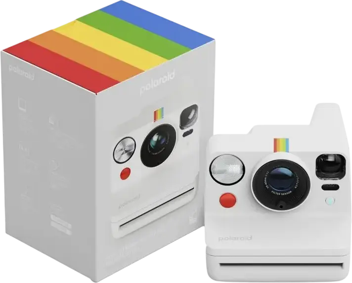 Polaroid Now+ Gen 3 App-Connected Instant Camera, Bluetooth, USB-C Charging, Two-Lens Autofocus, i-Type Film Compatible, White