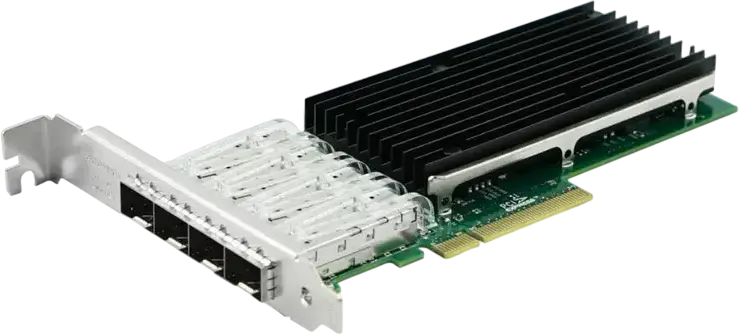 LR-Link LREC9804BF-4SFP+ Quad Port 10G SFP+ Ethernet Network Adapter, Intel XL710 Controller, PCIe 3.0 x8, 40 Gbps, SR-IOV, VMDq, DPDK, Low Profile Bracket