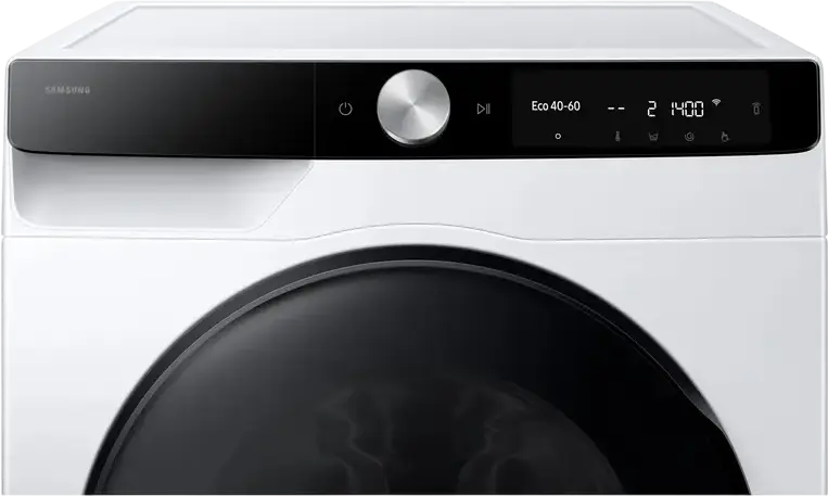 Samsung WD90DG6G94BKUA Washer-Dryer Combo, 9kg Wash/5kg Dry, Digital Inverter, AI Ecobubble, SpaceMax, SmartThings WiFi, 1400 rpm, White/Black