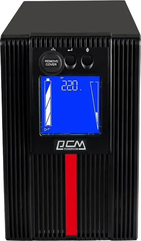 Powercom MAC-1000 Online Double Conversion UPS, 1000VA/1000W, Pure Sine Wave, PF 1.0, Tower, 0ms Transfer Time, LCD Panel, USB/RS232