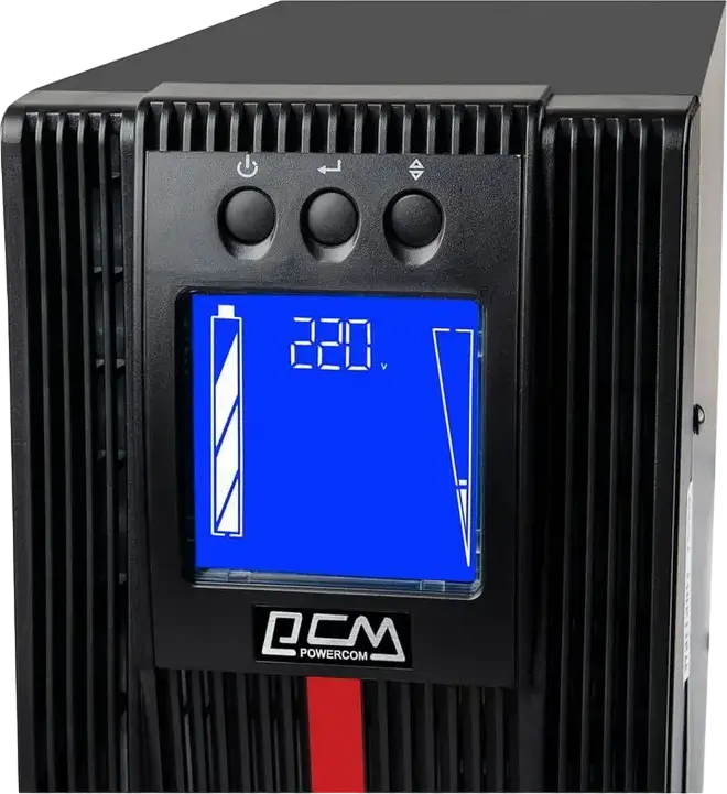 Powercom MAC-1000 Online Double Conversion UPS, 1000VA/1000W, Pure Sine Wave, PF 1.0, Tower, 0ms Transfer Time, LCD Panel, USB/RS232