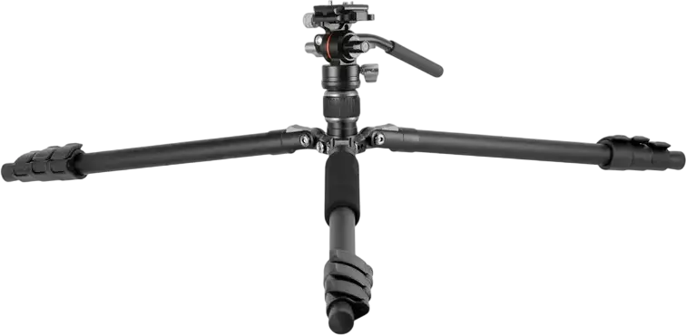 Vanguard VESTA GO 264AV12 Aluminium Tripod with VEO PV-12 2-Way Video Head, 164cm Max Height, 6kg Load, Arca-type Plate, Smartphone Adaptor, Black