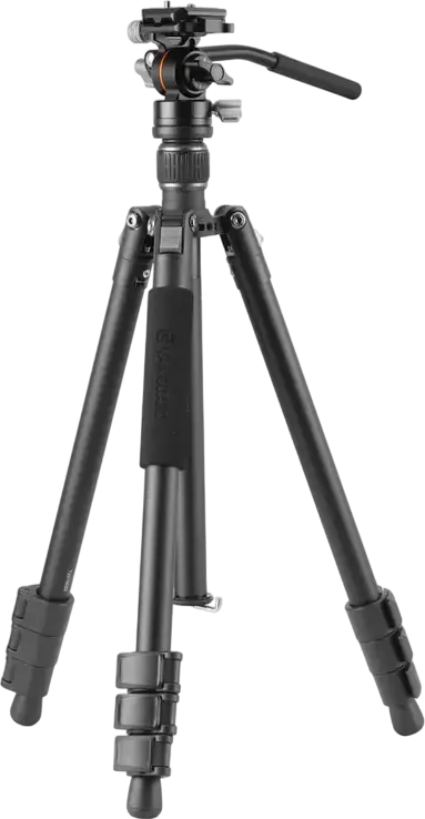 Vanguard VESTA GO 264AV12 Aluminium Tripod with VEO PV-12 2-Way Video Head, 164cm Max Height, 6kg Load, Arca-type Plate, Smartphone Adaptor, Black