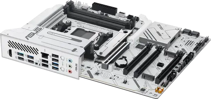 ASUS X870 MAX GAMING WIFI7 W Motherboard AM5 ATX, AMD Ryzen 9000/8000/7000, DDR5 8000+ MT/s, PCIe 5.0, WiFi 7, Bluetooth 5.4, USB4 40Gbps, 3x M.2