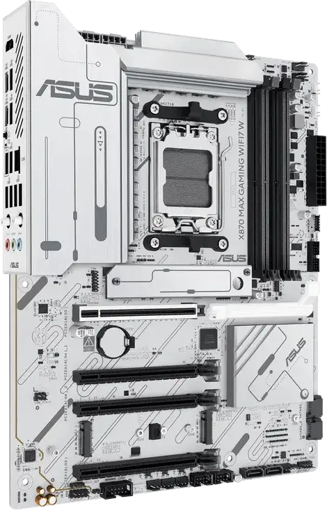 ASUS X870 MAX GAMING WIFI7 W Motherboard AM5 ATX, AMD Ryzen 9000/8000/7000, DDR5 8000+ MT/s, PCIe 5.0, WiFi 7, Bluetooth 5.4, USB4 40Gbps, 3x M.2