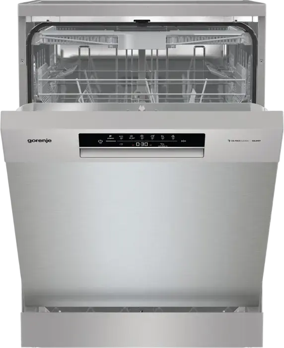 Gorenje GS643E90X GS643D90X Freestanding Dishwasher, Stainless Steel, 16 Place Settings, 3 Baskets, FlexUse Loading, UltraClean, Silent, 59.9 cm Width, Energy Class E