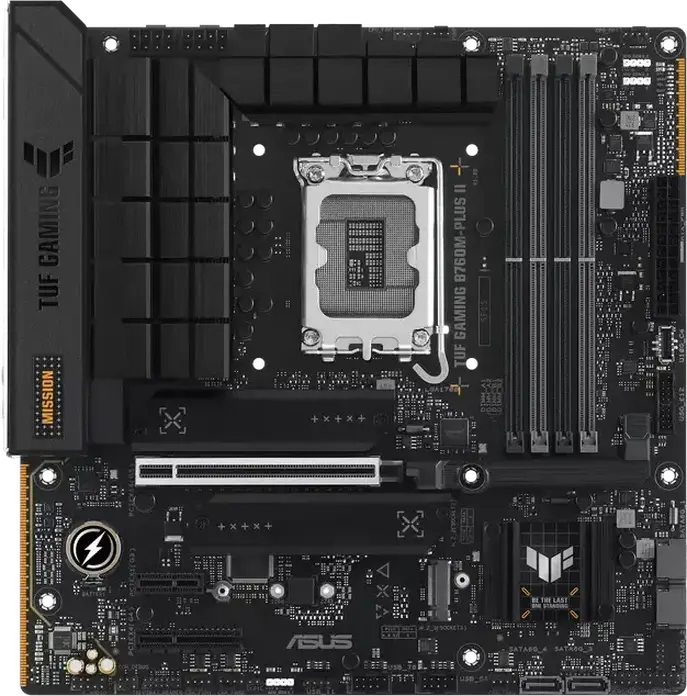 ASUS TUF GAMING B760M-PLUS II Micro-ATX Motherboard LGA1700 Intel B760 DDR5 192GB 7800MHz PCIe 5.0 x16 3x M.2 Slots Realtek 2.5Gb Ethernet
