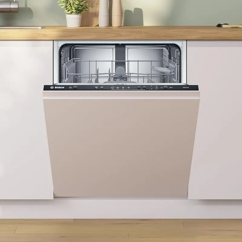 Bosch Serie 2 SMV24AX04E Built-in Dishwasher, 12 Place Settings, Energy Class E, 4 Programs, InfoLight Floor Projection, Heat Exchanger Drying, Grey