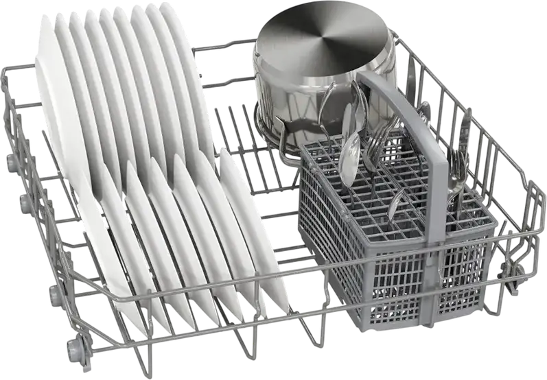 Bosch Serie 2 SMV24AX04E Built-in Dishwasher, 12 Place Settings, Energy Class E, 4 Programs, InfoLight Floor Projection, Heat Exchanger Drying, Grey