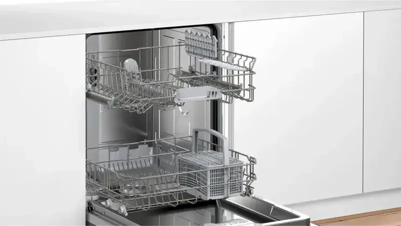 Bosch Serie 2 SMV24AX04E Built-in Dishwasher, 12 Place Settings, Energy Class E, 4 Programs, InfoLight Floor Projection, Heat Exchanger Drying, Grey