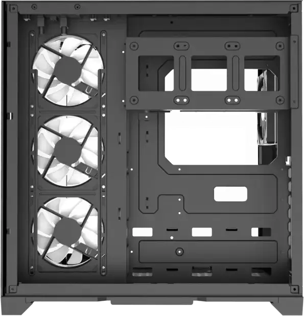 Gamemax HYPE-A Midi-Tower Gaming Case, Black, 270 Degree Panoramic Tempered Glass, 4x120mm ARGB Fans, ATX/Micro ATX/Mini-ITX, ARGB PWM Hub & Remote