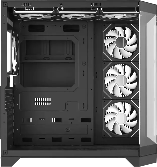 Gamemax HYPE-A Midi-Tower Gaming Case, Black, 270 Degree Panoramic Tempered Glass, 4x120mm ARGB Fans, ATX/Micro ATX/Mini-ITX, ARGB PWM Hub & Remote