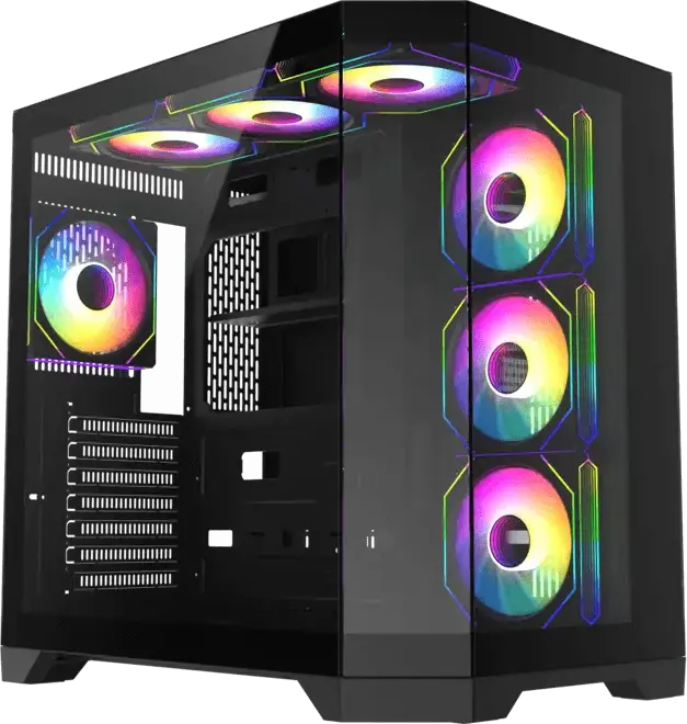 Carcasă PC Gamemax HYPE-A, Midi-Tower, Fără PSU, Negru
