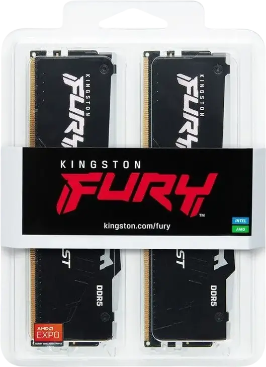 Оперативная память Kingston FURY Beast RGB DDR5 32ГБ (2x16ГБ) 5600МГц PC5-44800 CL36 Комплект KF556C36BBEAK2-32 Intel XMP 3.0 AMD EXPO Черный