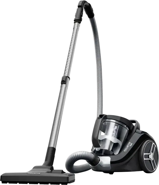Rowenta Compact Power XXL RO4B75EA Bagless Cylinder Vacuum Cleaner, 900W, 2.5L Dust Container, 3-Stage Filtration, Turbo and Parquet Brushes, Black