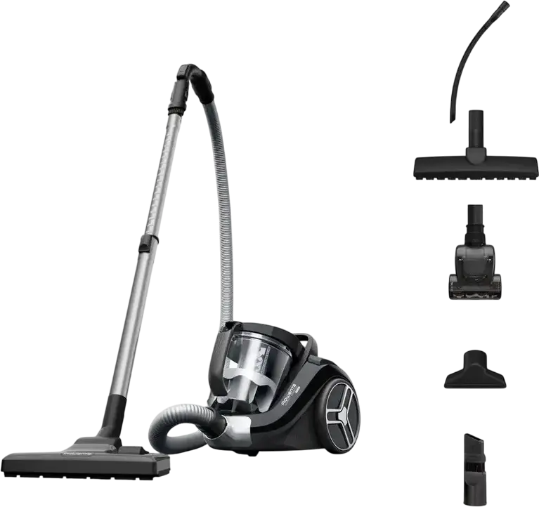 Rowenta Compact Power XXL RO4B75EA Bagless Cylinder Vacuum Cleaner, 900W, 2.5L Dust Container, 3-Stage Filtration, Turbo and Parquet Brushes, Black