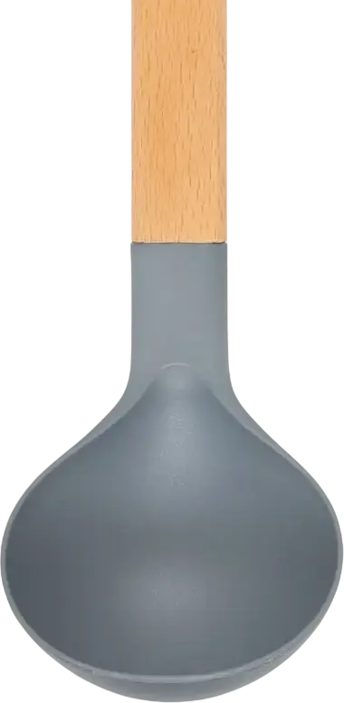 RESTO 94201 SUBRA Soup Ladle, Plastic Head and Wood Handle, Grey, 28.5 x 7.5 cm, Heat Resistant up to 210 °C