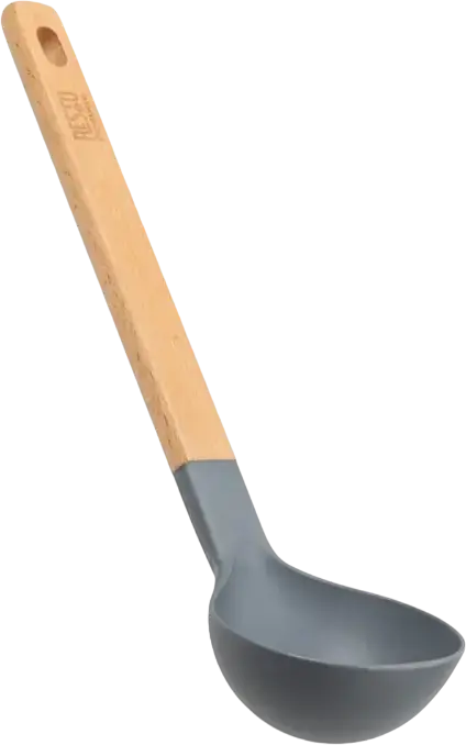RESTO 94201 SUBRA Soup Ladle, Plastic Head and Wood Handle, Grey, 28.5 x 7.5 cm, Heat Resistant up to 210 °C