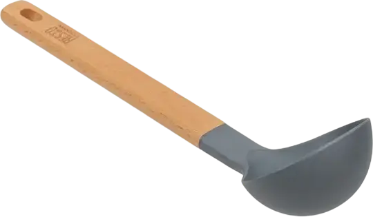 RESTO 94201 SUBRA Soup Ladle, Plastic Head and Wood Handle, Grey, 28.5 x 7.5 cm, Heat Resistant up to 210 °C