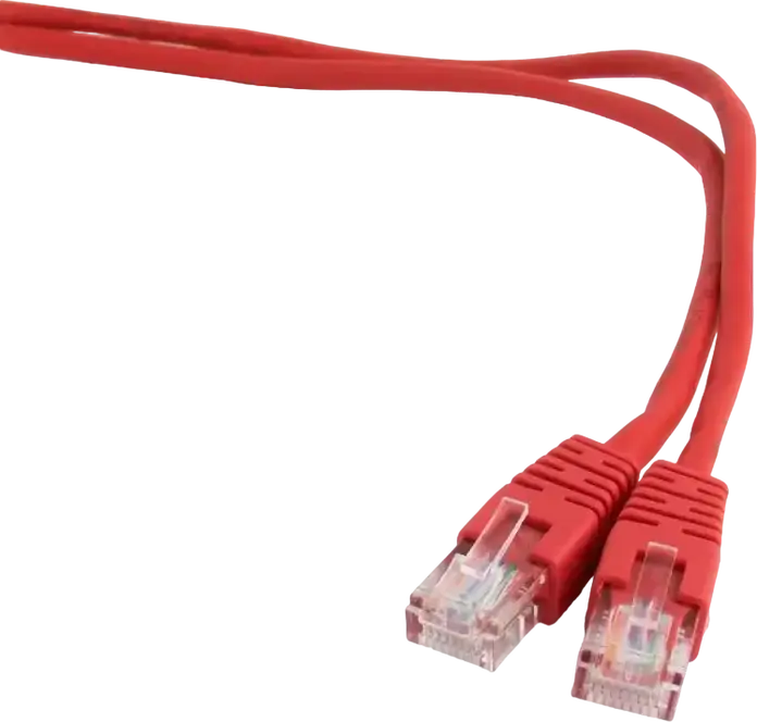 Cablu Patch Cablexpert PP12 CAT5e UTP 0.5m Rosu RJ45 Ethernet 1Gbps 100MHz Conectori Gold Plated cu Protectie Snagless