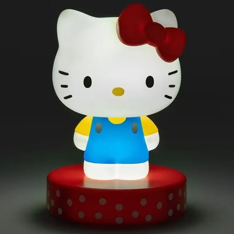 Paladone Hello Kitty Icon Light, Figurina Lampa de Noapte 3D LED, Plastic, Multicolor, Inaltime 110mm, Alimentare cu Baterii, 3 Nivele de Luminozitate