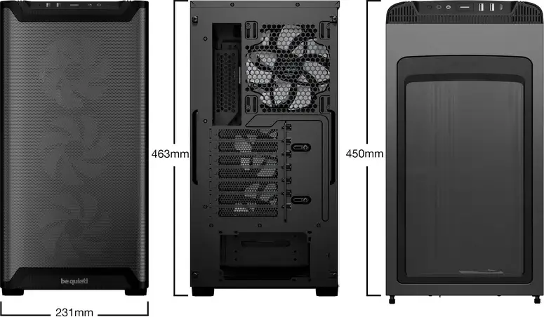 Carcasa be quiet! Pure Base 501 LX Midi-Tower, Negru, ATX/M-ATX/Mini-ITX, 4 Ventilatoare Light Wings LX PWM, Panou Sticla Temperata, Suport GPU Vertical