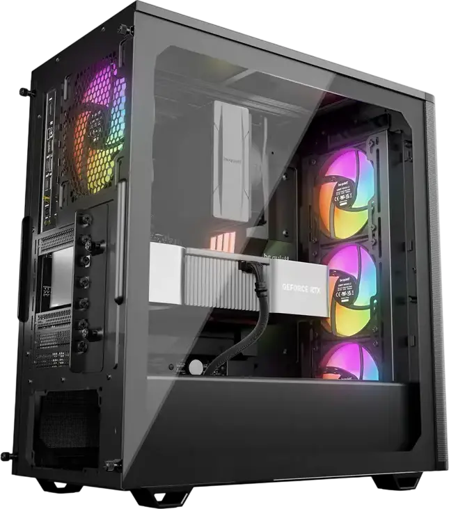 Carcasa be quiet! Pure Base 501 LX Midi-Tower, Negru, ATX/M-ATX/Mini-ITX, 4 Ventilatoare Light Wings LX PWM, Panou Sticla Temperata, Suport GPU Vertical