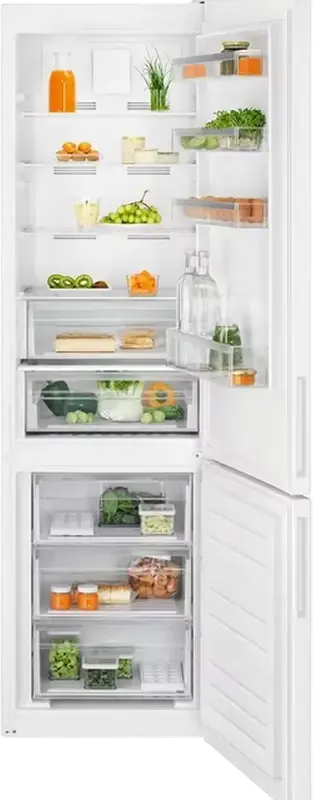 Electrolux LNT5ME36W1 Free-standing Combi Fridge Freezer, TwinTech No Frost, 366L Total Capacity, Energy Class E, LED Display, White, 201x59.5x65 cm