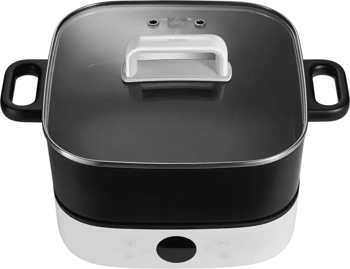 Oala Multifunctionala Xiaomi Hot Pot 6L, 2000W cu Bowl Antiaderent, 8 Programe Automate, Control Tactil, Capac Sticla Temperata, Memorie Inteligenta
