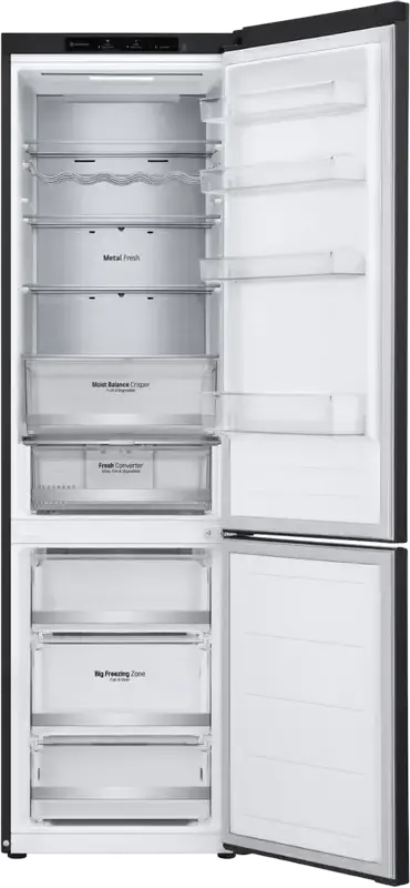 LG GBV5240DEP Freestanding Combi Refrigerator, Total NoFrost, DoorCooling+, Inverter Compressor, 387L Net Volume, Bottom Freezer, Black, 203x59.5x68.2 cm