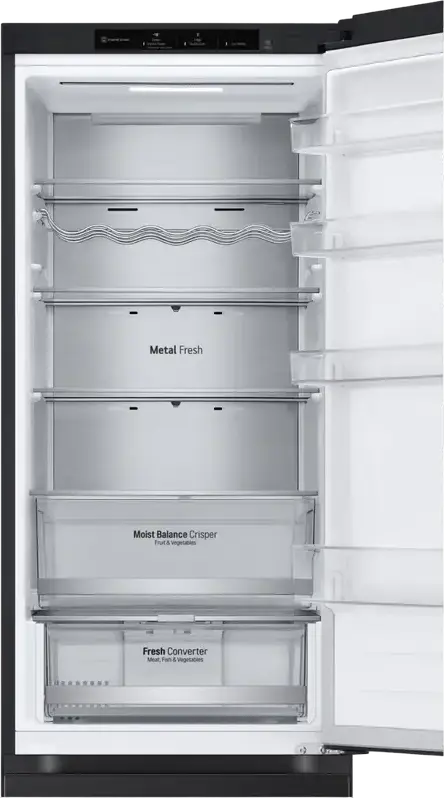 LG GBV5240DEP Freestanding Combi Refrigerator, Total NoFrost, DoorCooling+, Inverter Compressor, 387L Net Volume, Bottom Freezer, Black, 203x59.5x68.2 cm