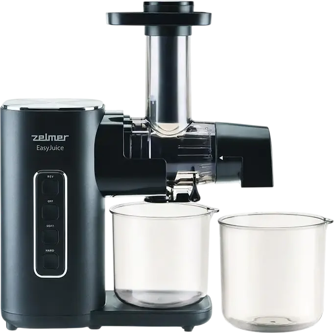 Zelmer ZJP3900 EasyJuice Slow Masticating Juicer, 150W, 2 Auto Programs (Hard/Soft), 45mm Feeding Tube, Reverse Function, FastClean, Black