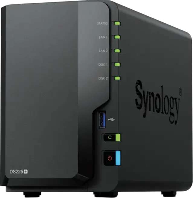 Stocare atașată la rețea SYNOLOGY DS225+, Negru