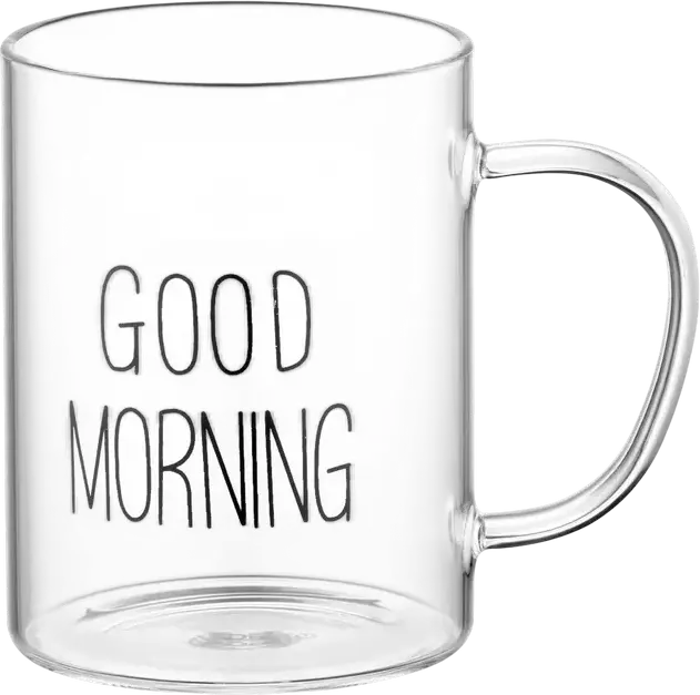 Set Cani din Sticla Borosilicata Ardesto AR2642BMR Good Morning, 420ml, Transparente, Rezistente la Temperatura -20 la +150 °C, 2 Bucati