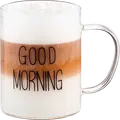 Set Cani din Sticla Borosilicata Ardesto AR2642BMR Good Morning, 420ml, Transparente, Rezistente la Temperatura -20 la +150 °C, 2 Bucati