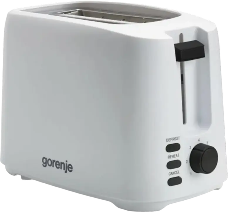 Gorenje T700XG 2-Slot Toaster, 850W, 7 Browning Levels, Defrost and Reheat Functions, Removable Crumb Tray, White, Black & White Collection