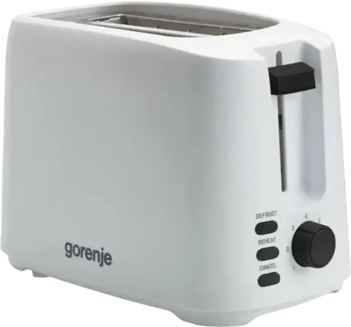 Gorenje T700XG 2-Slot Toaster, 850W, 7 Browning Levels, Defrost and Reheat Functions, Removable Crumb Tray, White, Black & White Collection