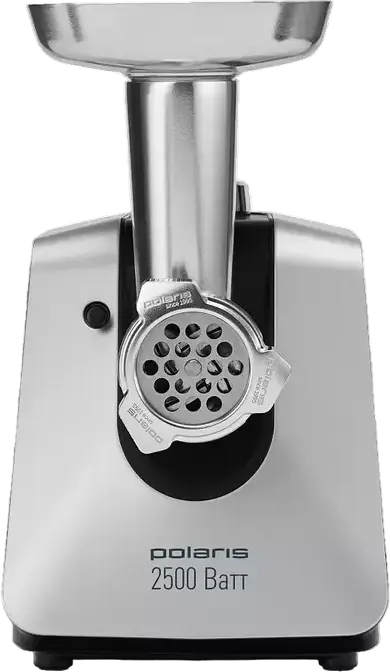 Polaris PMG2546 Meat Grinder, 500W Rated / 2500W Peak Power, 2.7 kg/min Capacity, PROtect+ Overload Protection, Reverse Function, with 3 Discs and Nozzles