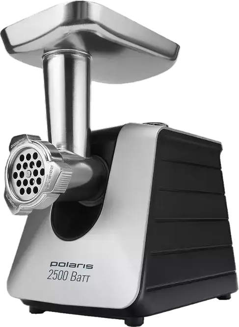 Polaris PMG2546 Meat Grinder, 500W Rated / 2500W Peak Power, 2.7 kg/min Capacity, PROtect+ Overload Protection, Reverse Function, with 3 Discs and Nozzles