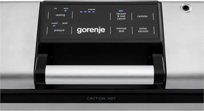 Aparat de vidare Gorenje VS120E PRO, 120W, Otel Inoxidabil, Moduri Umed și Uscat, Vacuum Pulsatoriu, Port pentru Recipiente, Gri