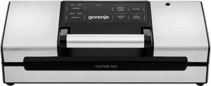 Aparat de vidare Gorenje VS120E PRO, 120W, Otel Inoxidabil, Moduri Umed și Uscat, Vacuum Pulsatoriu, Port pentru Recipiente, Gri