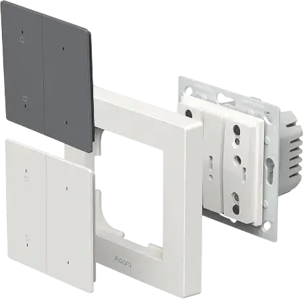 Aqara Shutter Switch H2 EU Smart In-Wall Roller Blind Switch, Thread and Zigbee Dual Protocol, Matter, Apple Home, Google Home, Alexa, White