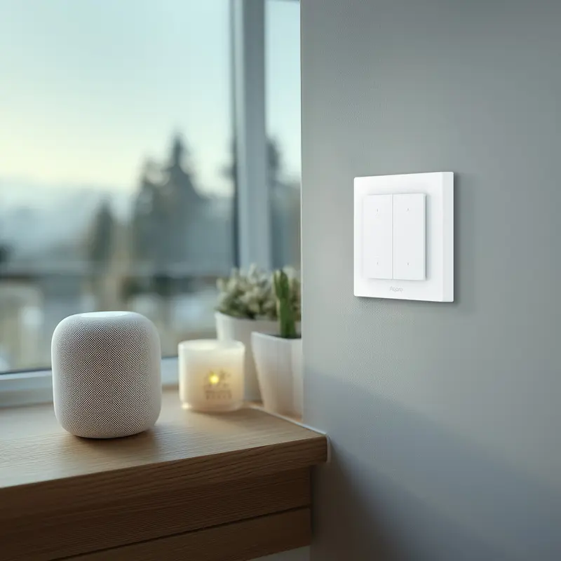 Aqara Shutter Switch H2 EU Smart In-Wall Roller Blind Switch, Thread and Zigbee Dual Protocol, Matter, Apple Home, Google Home, Alexa, White