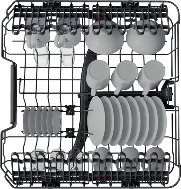Встраиваемая посудомоечная машина Whirlpool WIO 3O540 PELG, на 14 комплектов, 10 программ, класс энергопотребления B, AquaStop, LED-дисплей, сталь