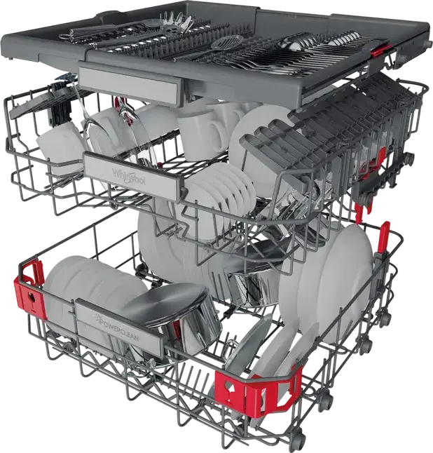 Встраиваемая посудомоечная машина Whirlpool WIO 3O540 PELG, на 14 комплектов, 10 программ, класс энергопотребления B, AquaStop, LED-дисплей, сталь